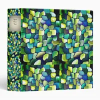 Contemporary Green Pattern - Papyrus Text 3 Ring Binder