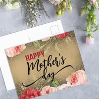 Romantic Elegant Vintage Roses Happy Mother's Day Postcard