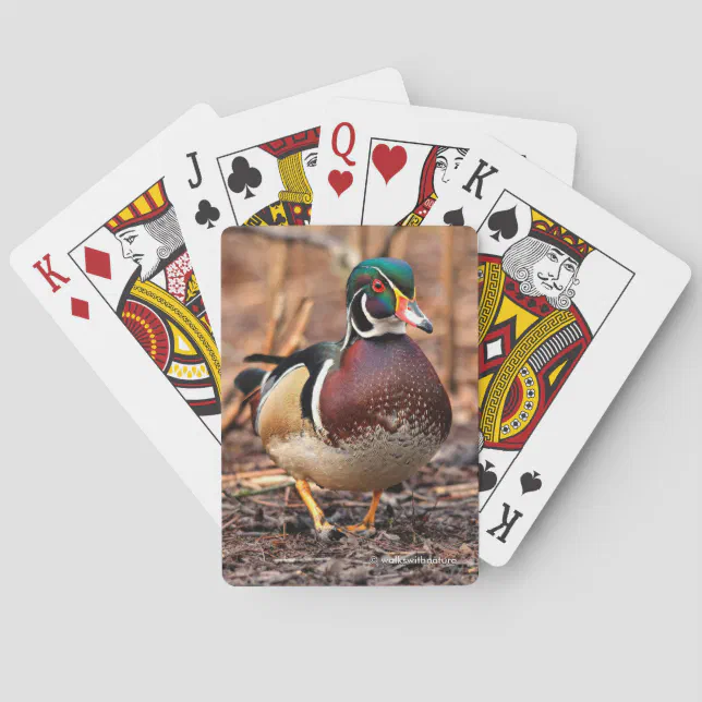 Stunning Wood Duck in the Woods Poker Cards