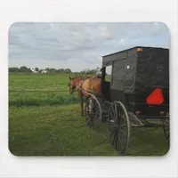 Amish Horse and Buggy at Sunset Mouse Pad