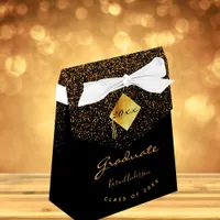 Graduation party 2025 graduate black gold girl favor boxes