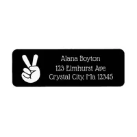 Personalized Peace Sign Return Mailing Label