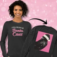 Funny I Believe in Santa Caws Christmas Longsleeve Tri-Blend Shirt
