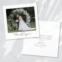 Script with Heart Multi Photo Wedding Thank You Card