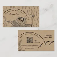 Rustic Brown Hand Sketch Sourdough Homemade Bread Business Card