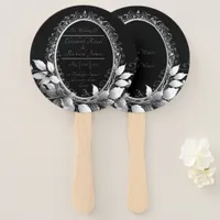 Timeless black-tie wedding celebration hand fan