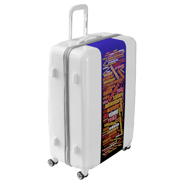 Colorful Journey in Many Languages Word Cloud Luggage