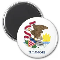 Flag and Seal of Illinois Magnet