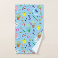 Gardening Monogram Gardener Colourful Hand Towel