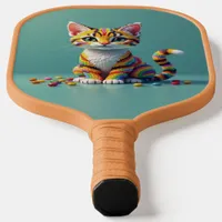 Cute Colorful Margay Candy Cat Pickleball Paddle