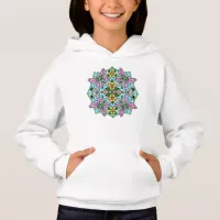 Pink Butterfly Mandala Whimsical Hand Drawn  Hoodie