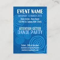 EVENT PARTY Blue Swirls Mini Flyers Business Card