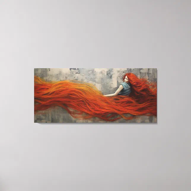 Hair in Waves painting Canvas Print