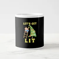 Let's Get Lit Funny Christmas Drinking Classic Giant Coffee Mug