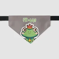 Green Frog Prince Pet Bandana Collar