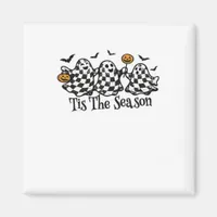 Retro Tis The Season Checkered Halloween Magnet