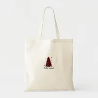 Tis The Season Red Plaid Christmas Tree Tote Bag