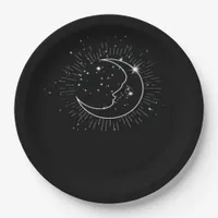 Whimsigoth Starry Night Moon Witchy Classic Paper Plates