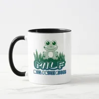 Milf Man I love Frogs Funny Typography Cute Frog Mug