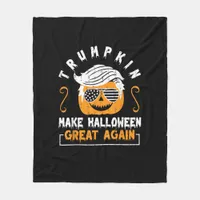 Trumpkin Make Halloween Great Again Funny Pumpkin  Fleece Blanket