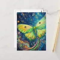 A Beautiful Green Moth Postcard