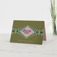 Peacock Lace Custom Thank You Card