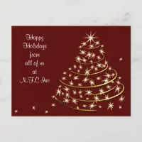 Red Gold Corporate Christmas Greeting PostCards