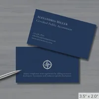 Simple Elegant Silver Logo Business Card