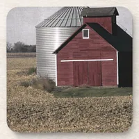 A Rural Farm Scene After Harvest Coaster