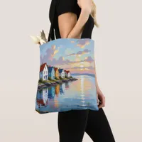 Coastal Themed | Beach Homes on the Bay   Tote Bag