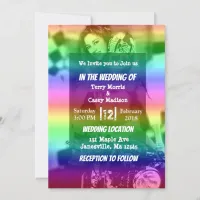 Gay Pride Rainbow Photo Wedding Invitations