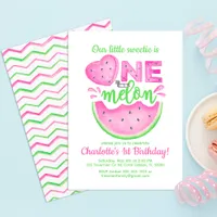 One in a Melon 1st Birthday Girl Invitation