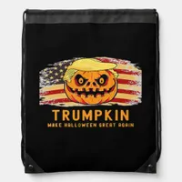 Trumpkin Make Halloween Great Again Us Flag Funny  Drawstring Bag