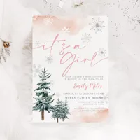 It's a girl invitation, Winter baby shower  Invitation