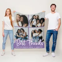 Best Friends Personalized Photo Collage Fleece Blanket