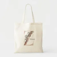 Monogram Initial Modern Letter Z Boho Personalized Tote Bag