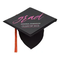 Trendy Hot-Pink Graduation Graduation Cap Topper