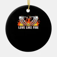 Like Classic - Skeleton Hands Heart  Ceramic Ornament