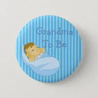 Blue Grandma To Be Baby Shower Button