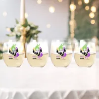 Stylized Colorful Trio of Women IWD 2025 Stemless Wine Glass