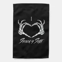 Spooky Classic - Skeleton Hands Heart Garden Flag