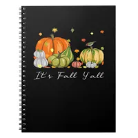 It’s Fall Y’all Halloween Pumpkin Autumn Leaves Th Notebook