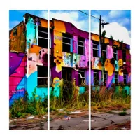 Pink and Purple Graffiti Art | Abandoned Building 