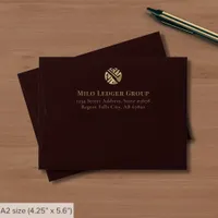 Burgundy Gold Custom Logo Note Card Envelope