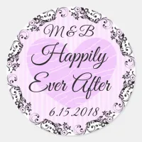 Monogrammed Happily Ever After Wedding Stickers