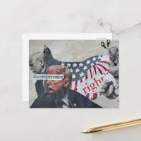 Analog collage of right wing incompetence postcard
