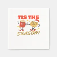 Tis The Season Christmas Retro Characters Napkins