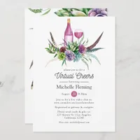 Mystical Succulent Wine Virtual Bridal Shower Invitation