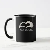 Don't Walk White Classic Skeleton Hands Hearts Mug