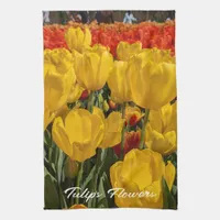 Yellow Tulips Flower Lover Kitchen Tea Towel